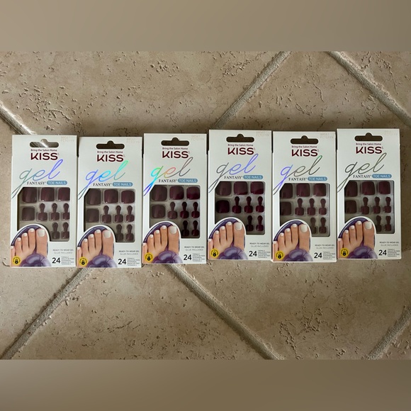 6 sets KISS Gel Fantasy Press-on Toenails - Picture 1 of 1
